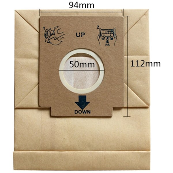 Kraft-paperipölypussi imurille 60 kpl Kaksoissuodatinpölypussit sopivat Z1480 ZC1120 ZC1120B