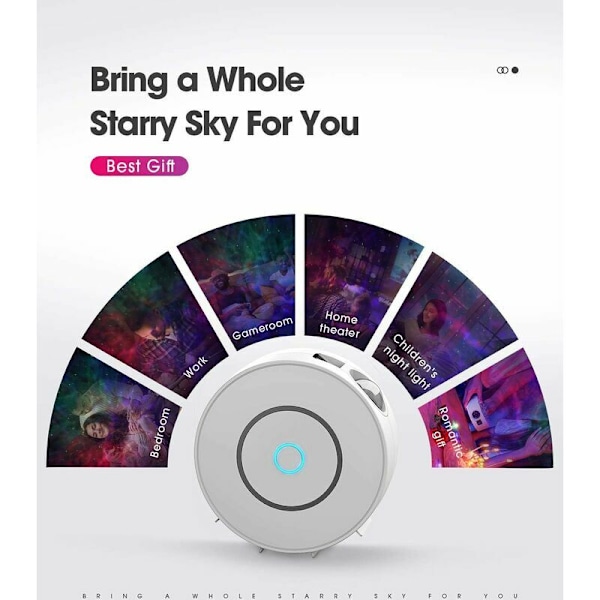 -LED Wifi Stjernehimmel Projektor, Smart Stjerneprojektor Galaxy Natlampe, Dæmpning/Stemmestyring/WiFi-forbindelse/Timer, Rumdekoration, Gave, Jul