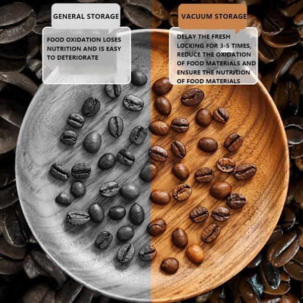 Förseglad kaffebönbehållare vakuum spannmål te håll färsk burk tank för kaffe lufttät burk (grön, M)