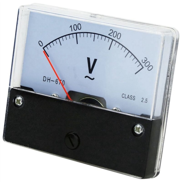 5X Rektangulär DH670 Voltmeter Analog Spänningspanelmätare AC 0-300V