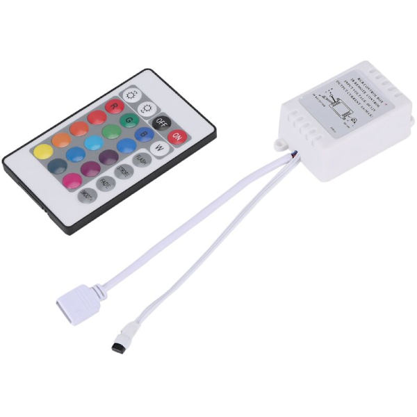 LED-ohjain RGB-ohjain IR-kaukosäädin 24 painiketta 12V