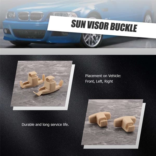 2X Beige Solskjermklipsholder 51168243575 for E46 3 Serie 325 M3
