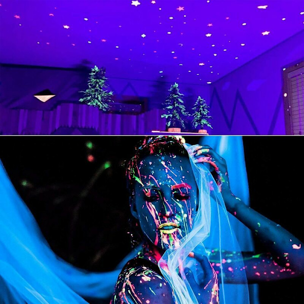 UV-lyslist, 36W UV-projektor lilla lys 12 LED-er, svart lyslampe veggvaskerlampe perfekt scenebelysning for klubb, fest, diskotek, KTV, Sunny
