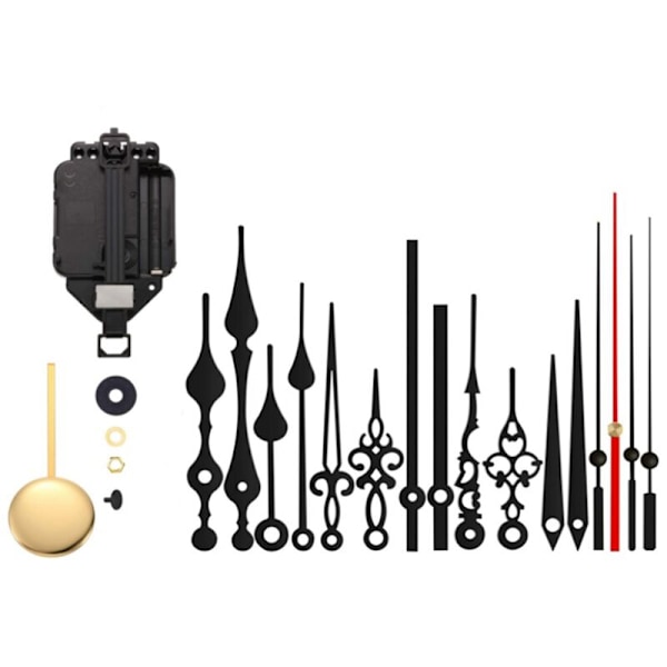 DIY Veggklokke Pendelbevegelse Mekanisme med 6 Par Kvarts Reparasjonshender for Rammeløs Håndverk Erstatning