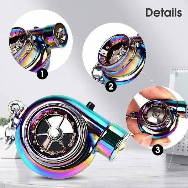 Bil Metal Nøglering Lyd Turbo Nøglehylster Leje Spindende Model Turbine Turbo Ring Nøgle Turbo Formet-Fei Yu