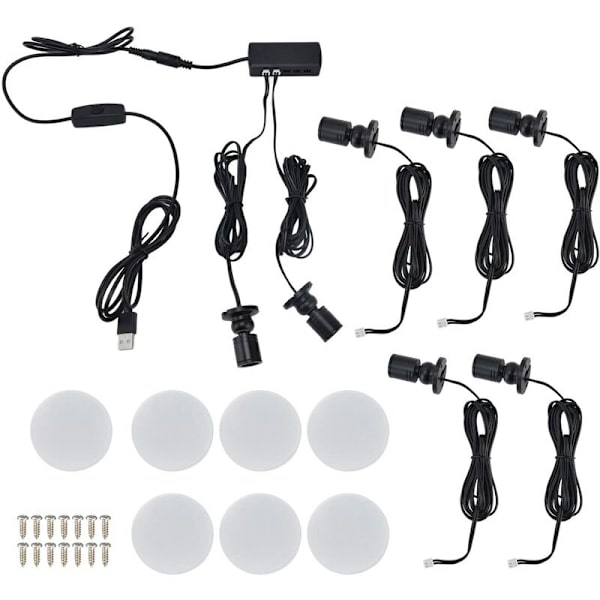 Näyttövalaisin 1W, USB LED-kaappilamppu, Moderni vaatekaapin kattovalaisin vaatekaappiin, näyttelytilaan (Yksi veto seitsemän)