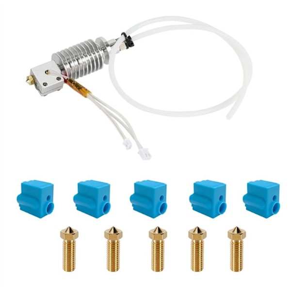 Hotend-kit för Vyper, Monterad 3D-skrivarhotend-kit med 5 silikonstrumpor och munstycken för Vyper 3D-skrivare