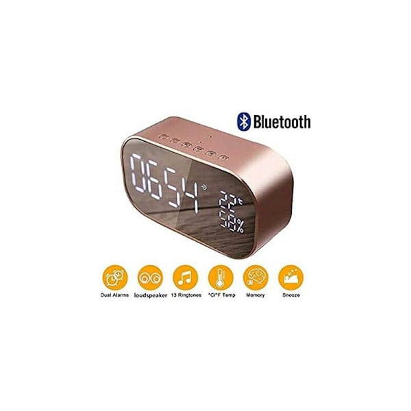 Digitaalinen peiliherätyskello Bluetooth-kaiuttimella, herätyskello LED-näytöllä ja herätyskello kotitoimistoon