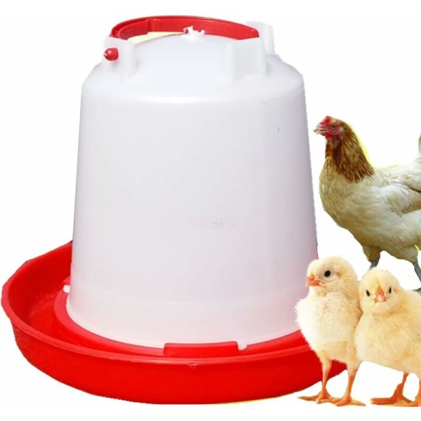 Drinker Feeder for Chickens and Chicks, Plastic Feeder, Chick Chicken Drinker with Hanging Removable Feeder Chicken Coop Large Capacity 1.5L