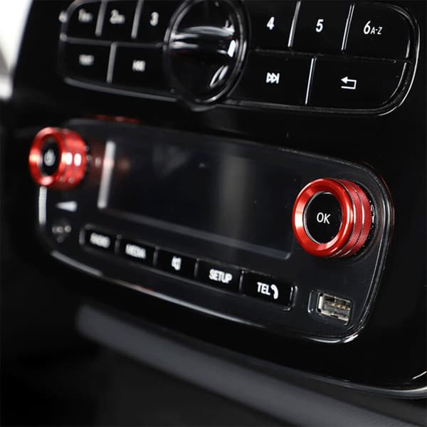 Car Volume Control Knap Cirkel Trim Ring Cover til Smart 2016-2021 (Ingen Skærm Version) Sølv
