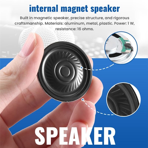 36Mm 16 Ohm 1W Aluminiumshus Internt Magnetspeaker