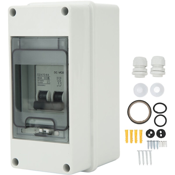 2P Miniatyrkretsbrytare IP65 Vattentät Kopplingsswitch för Solcells-PV-System 1000VDC 40A