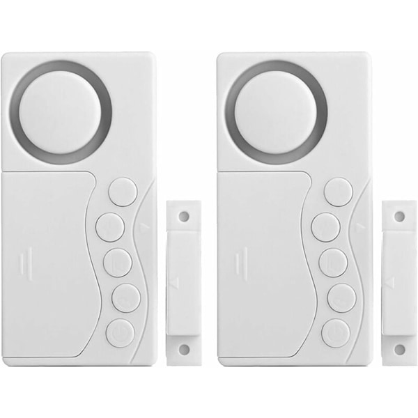 Dörrlarm, 2-pack Trådlöst Dörrfönster Säkerhetsfrys Dörrlarm 3/15/30/60 Sekunder Justerbar Fördröjning Trådlös Dörröppningssensor Kylskåpslarm f