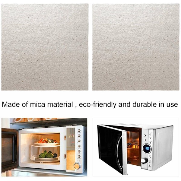 2 stk. Erstatnings-Mica-plater 12 x 12cm for Miniwave-ovn