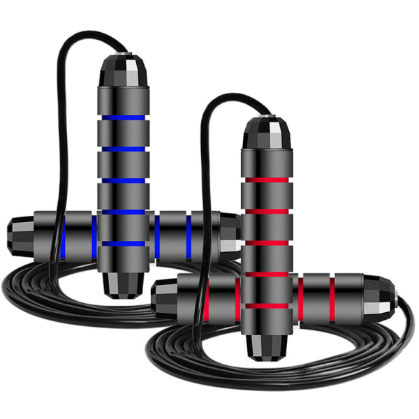 Bærende wire sjippetov, specielt indendørs fitness PVC sjippetov (sort blå + sort rød)