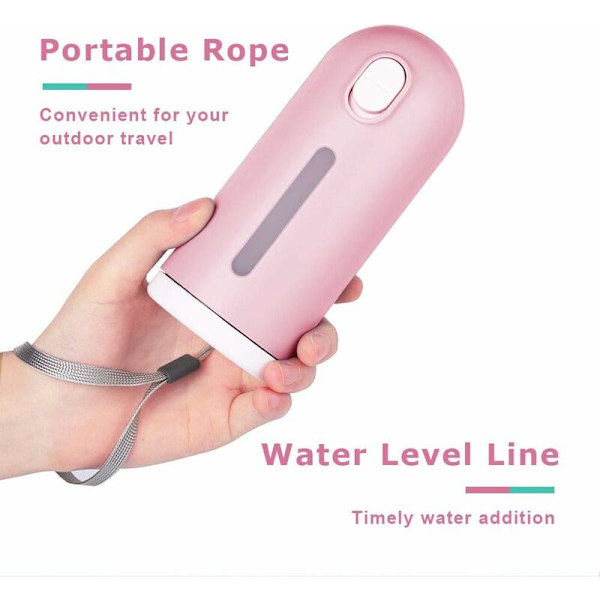 Bærbar vanddispenser til hund, hvalp, kat og kæledyr - Rejsevanddispenser - Pink - Fei Yu