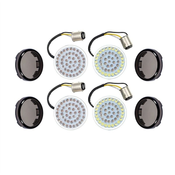 LED-blinklys med røykglass, sett og 2 tommers baklys for motorsykkel Touring Softail