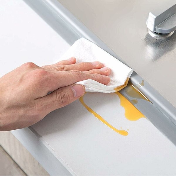 Flexibel sockellist - ändremsa 22 mm 6 meter för kök och badrum, självhäftande tätningsremsa, flexibel böjbar remsa, fogtätningsremsa