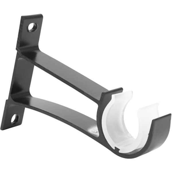 4-pack Tunga Gardinstångsbeslag i Aluminiumlegering, Enstaka Gardinstångshållare (Svart)