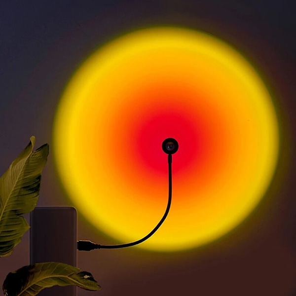 1x USB Regnbue Neon LED Solcellelys Natprojektor Fotografi Atmosfære Vægslampe til Soveværelse Hjem Decor Gave