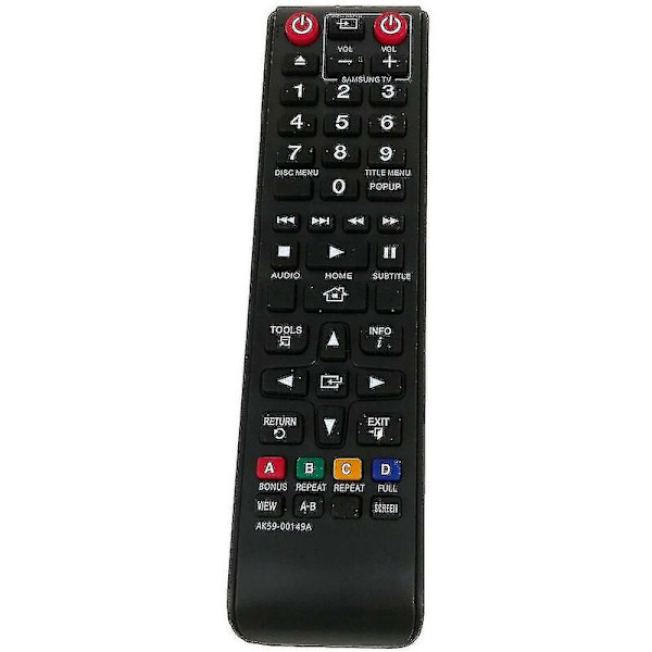 Fjernkontroll for Samsung Blu-ray-spiller Ak59-00149a Bd-f5100 Bd-fm57c Bd-h5100 Ak59-00166a Ak59-00