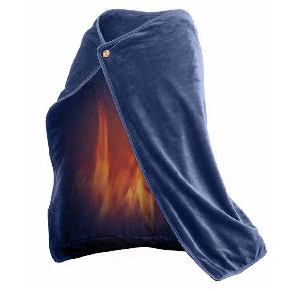Elektrisk oppvarmet teppe Oppvarmet teppe Vinter USB Flanell 5V Lading Oppvarmet teppe Oppvarmet sjal Elektrisk oppvarmet teppe Hjemmeoppvarming Kneputer 100 70cm Blå