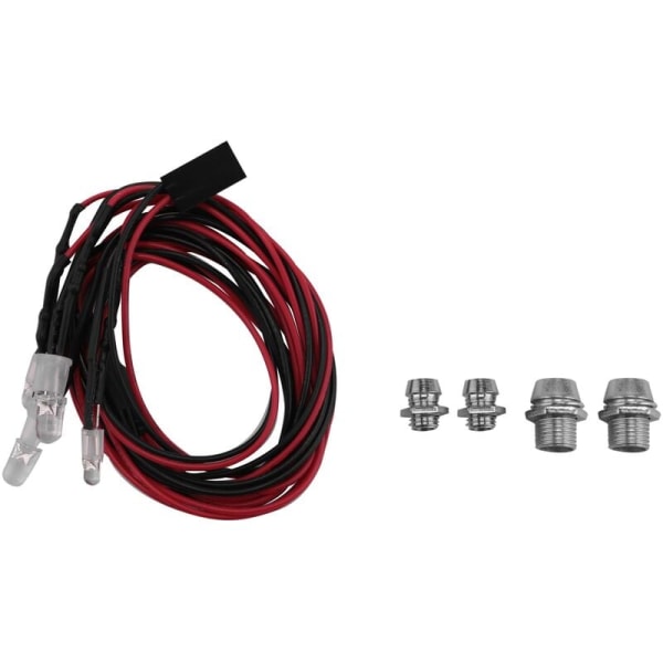 Sæt med 4 LED-lys 2 hvide 2 røde til RC-bil 1/4 1/8 Redcat Axial SCX10 D90