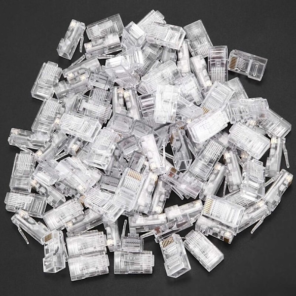 RJ45-kontakt CAT5E Modulärt Ethernet-kabel 8P8C RJ45-ändar Ethernet-kabel Crimp-kontakter UTP Nätverksuttag 30U