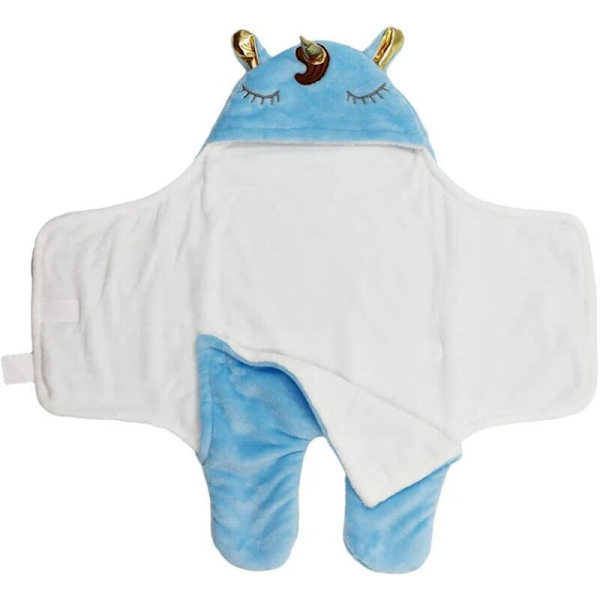 Enhörning Baby Sovsäck Swaddling Nyfödd Flicka Pojke Tjock Wrapfilt Med Huva Varm Korall Sammet Sovsäck Nyfödd Sovsäck Separata Fötter