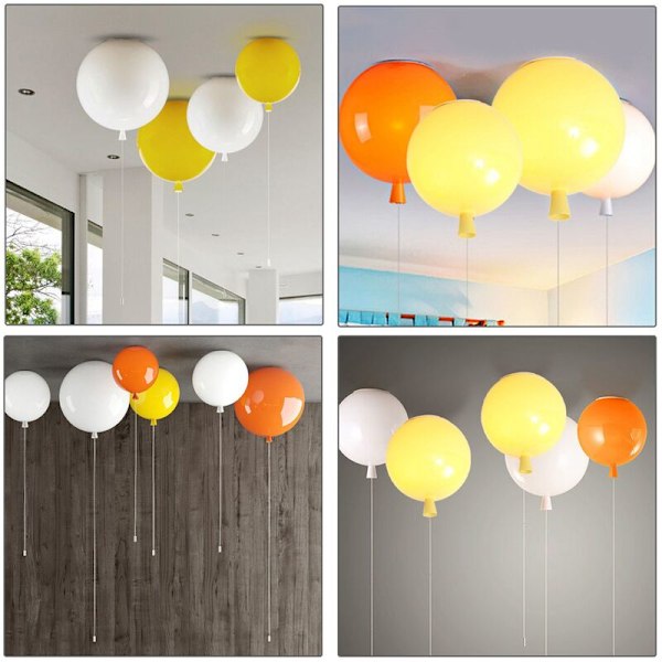 Ballongdesign pendellampe Dekorativ taklampe Lampeskjerm for soverom Stue Gang Hall Bar, Hvit E27