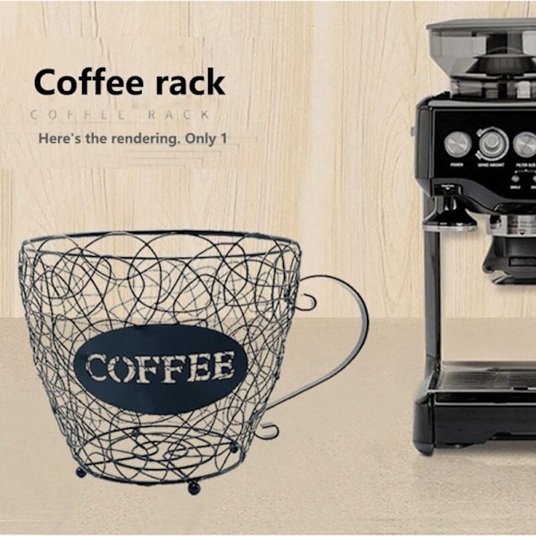 Kaffe Kapsel Oppbevaringskurv Universal Kaffe Kurv Kaffe Kopp Pod Organizer Holder Svart for Hjem Cafe Hotel Svart