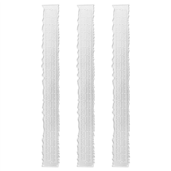 3 kpl 8,4 tuuman metalliset epäsäännölliset reunat Viivotin Reunat Viivotin kortinvalmistukseen Scrapbooking-käsityökoriste Koulutoimistotyökalut