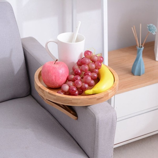 Soffa-brickbord Soffa Armstöd Brickbord Clip-on Trä Soffa Brickbord Praktiskt TV Snack Brickbord för Fjärrkontroll Kaffe Snacks