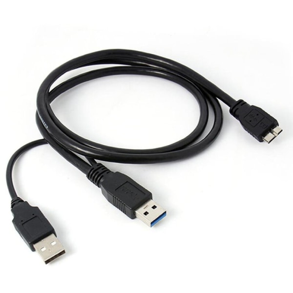 Musta kiintolevy kaapeli / A-USB B 3.0 Y -kaapeli