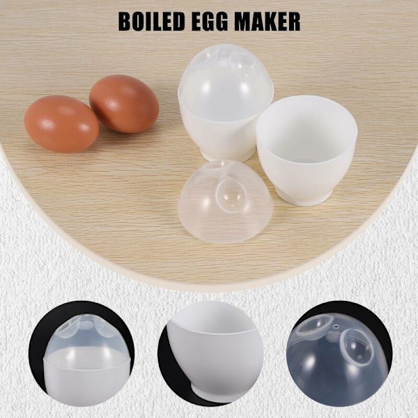 Mini søt dampet eggkopp for bølgeovn, kokt eggkopp for praktisk og næringsrik lunsj, 2 stykker