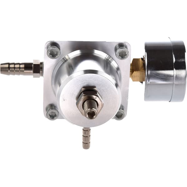 Universell justerbar bränsletrycksregulator med mätare silver