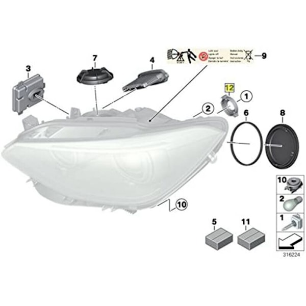 2 stk D1S D3S Xenon HID pæreholder adapterklips låsering 63117162087 for 1 3 5 7 serie X5 X6
