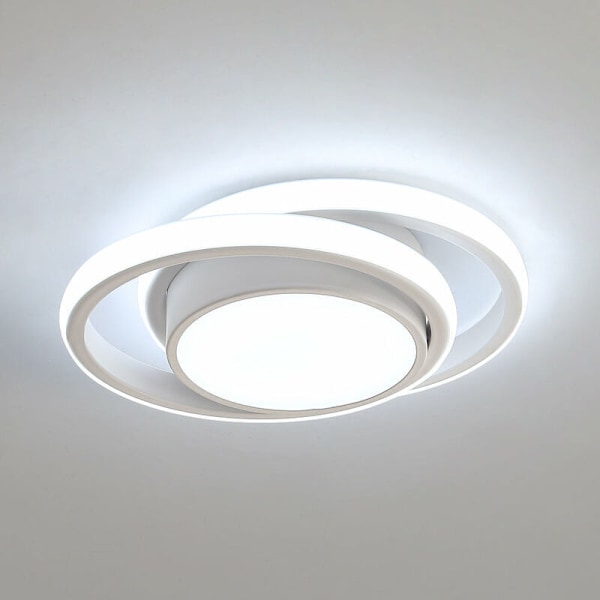 LED-loftslampe, rund loftslampe 32W 2500lm, moderne loftslampe til entre, soveværelse, køkken, stue, køligt hvidt 6000K, længde 34c