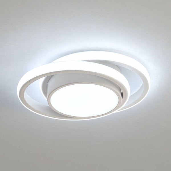LED-taklampa, rund taklampa 32W 2500lm, modern taklampa för hall sovrum kök vardagsrum, kall vit 6000K, längd 34c