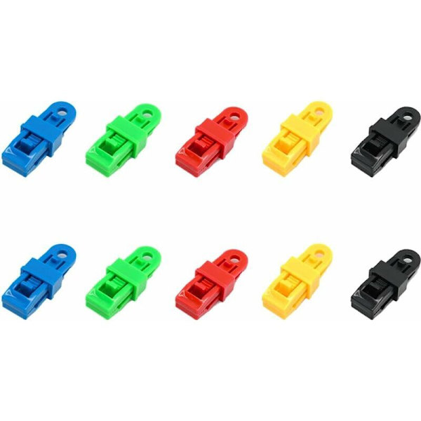 Sæt med 10 presenningklemmer, elastisk spænder, presenningklips, presenninglås, presenningspænder, presenningklemme, robust og justerbar lås
