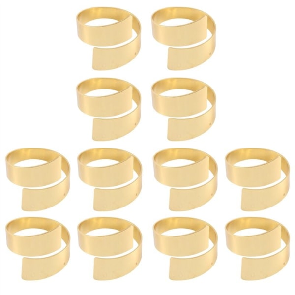 12 st guld bordsdekoration servettringhållare för bröllopsdukning, påskmiddag, alla hjärtans dag