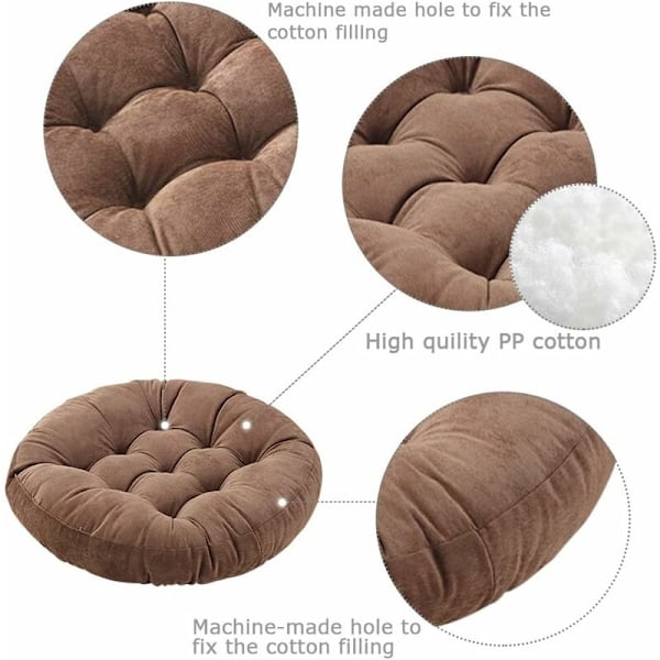Inomhus/Utomhus Golv Kuddar Kudde 22\"x22\" Runda Sittdynor för Patio Trädgård, Meditation Kudde för Yoga Vardagsrum Soffa Balkong Cafe-DENUOTO