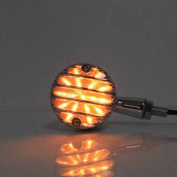 10 mm LED-blinkers för motorcykel - Blinkersindikator Dagsljus Bakljus Universal Silver