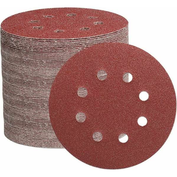 Slibeskiver 125mm 105stk Slibeskive til Excentersliber, til polering af træ og metal(15stkX slibekorn 40/60/80/150/240/320/600)