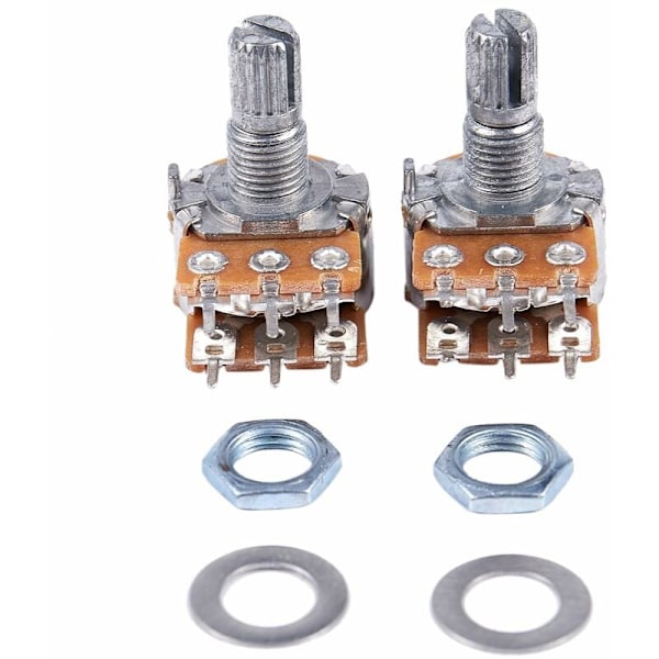 2 st B50K 50K Ohm 6 Terminaler Dubbla Rotationskoniska Linjära Potentiometrar