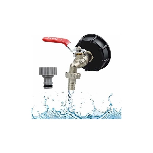 1000L Tankhane Vandhane Regnvand Opsamler IBC Tank Adapter 1/2 Gevindforbindelse PP Messing Tankdæksel Adapter Grov Gevind 60MM Have Slangeforbindelser