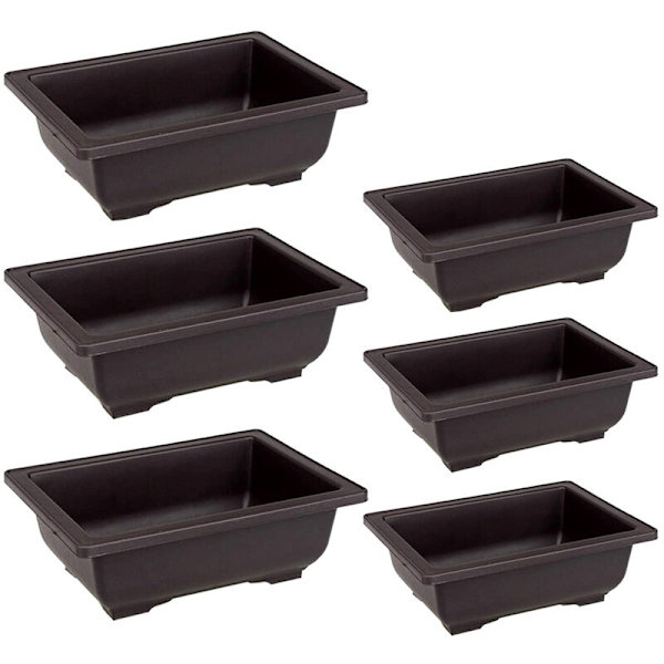 12 stk. serie rektangulære plantepotter sukkulente potter med holdbare plantepottebeholderbakker