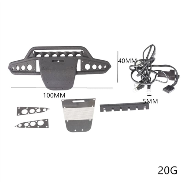 TRX4M 1/18 RC-mallinnuksen puskuri LED-valolla, päivitysosat ja lisävarusteet