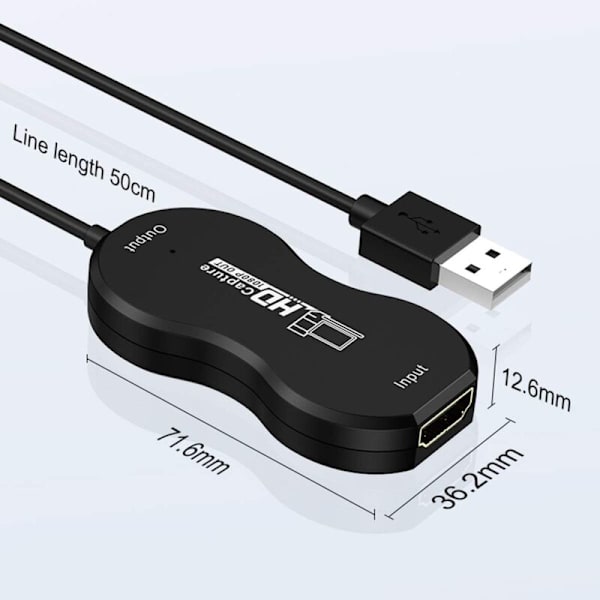 Video Grabber, HDMI till USB Capture Card Switcher 1080P 30fps Streamdeck HD Video Capture Card för Streaming Kamera, Videokamera, Zoom Möte, Online