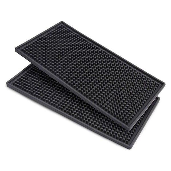 12 Tums X 6 Svart Spillskyddande Barmatta Service (2-pack) Bar, Kaffebar eller Bänkskiva